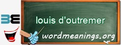 WordMeaning blackboard for louis d'outremer